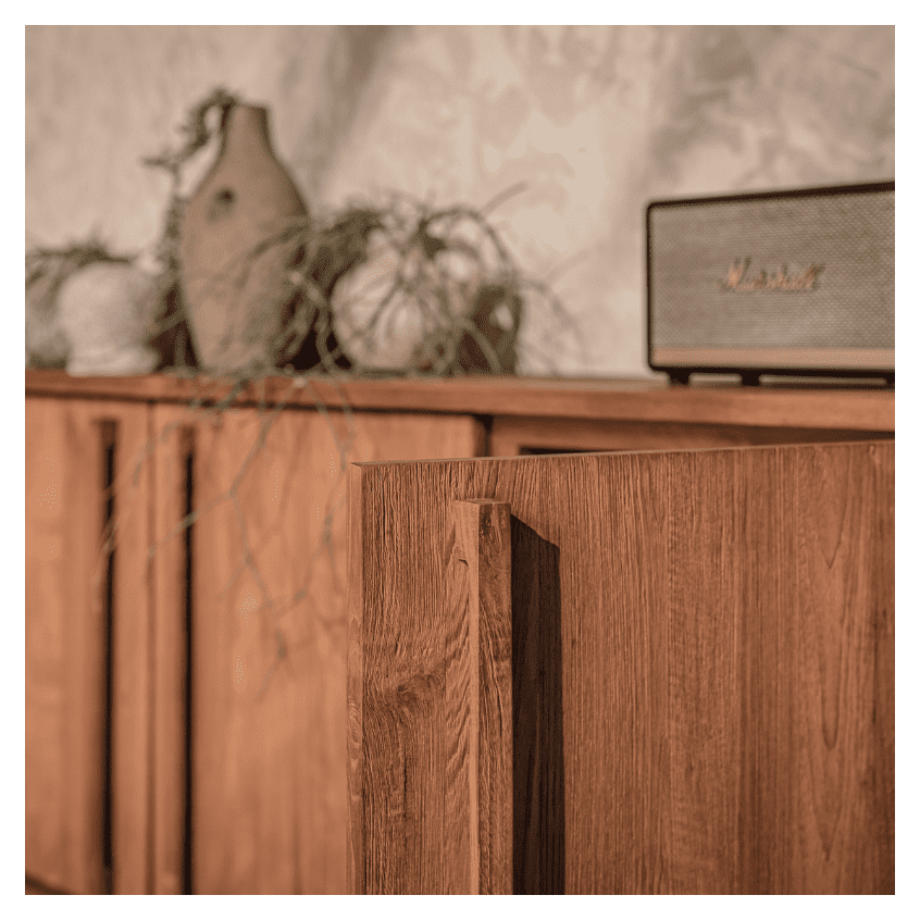 Grand Buffet Vintage En Teck - Années 50/70 - 12 étagères - Salle à Manger