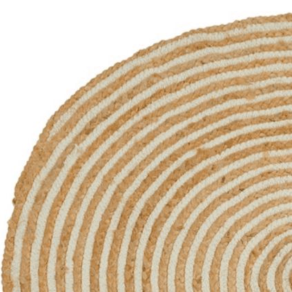 Tapis rond 90 cm jute et coton naturel TRIBAL 90cm