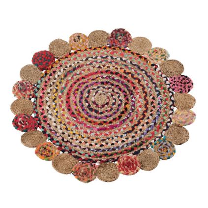 Tapis rond ethnique coloré TRIBAL 90 cm