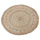 Tapis rond ethnique 100% jute imprimé blanc et beige TRIBAL 90 cm