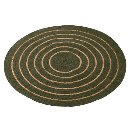 Tapis rond vert kaki TRIBAL 90cm