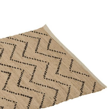 Tapis rectangulaire jute zig zag TRIBAL 120cm