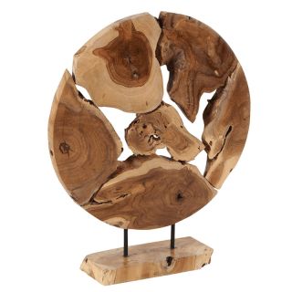 sculpture decorative en teck 61 cm pièce unique