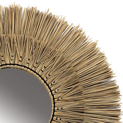 Grand Miroir rond fibres naturelles TRIBAL 90 cm