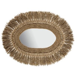 Miroir fibre naturelle ovale TRIBAL 110 cm