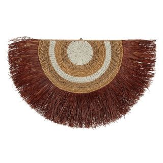 Décoration murale demi-lune en fibres naturelles TRIBAL 75 cm