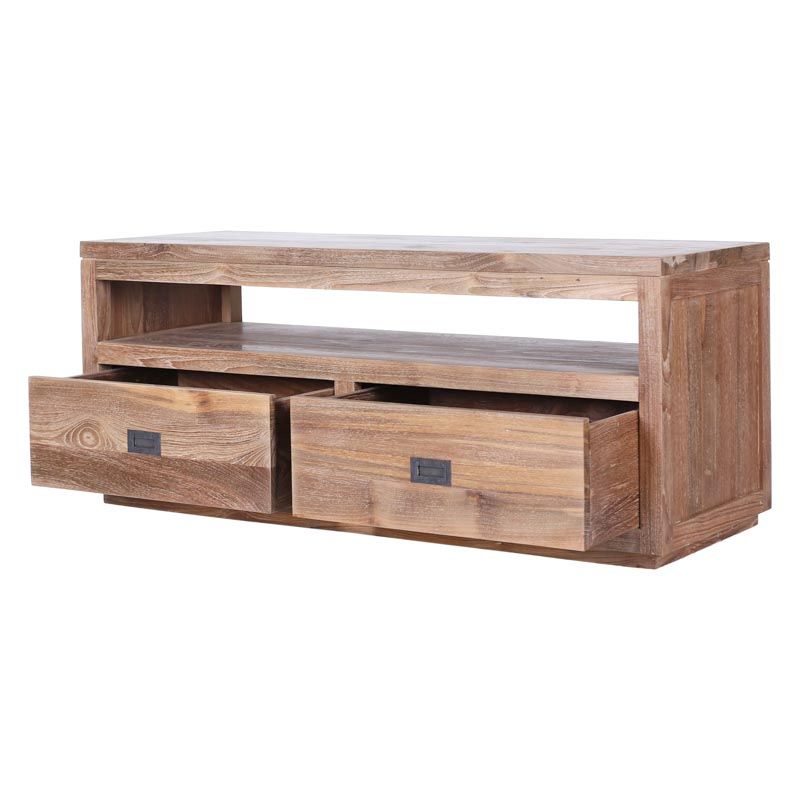 Meuble TV teck recyclé massif POHON 120cm