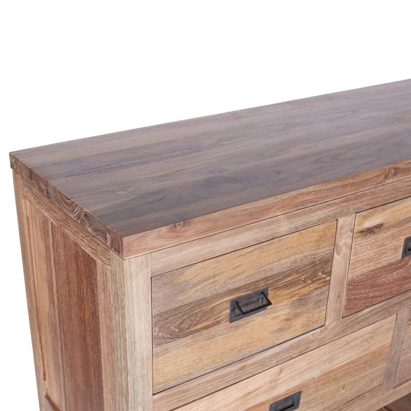 Meuble 5 tiroirs en teck massif recyclé POHON 120cm