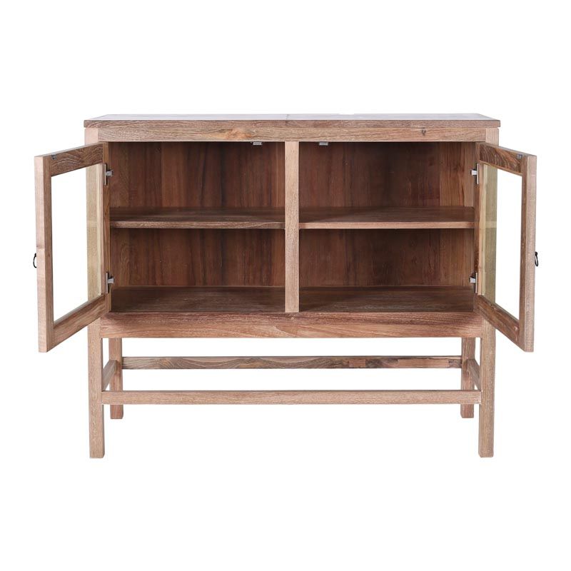 Vitrine basse en teck massif recyclé POHON 120cm