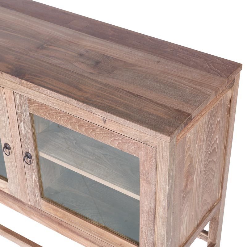 Vitrine basse en teck massif recyclé POHON 120cm