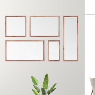 Composition miroirs teck recyclé POHON n2 120x75cm