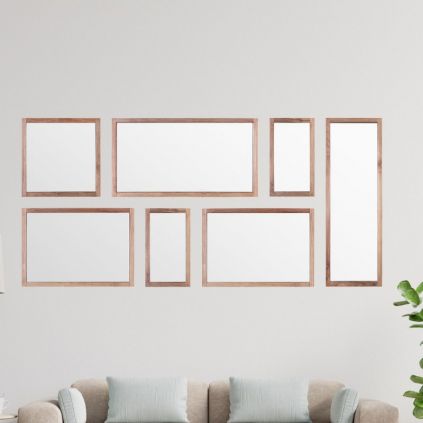 Composition miroirs teck recyclé POHON n4 160x75cm