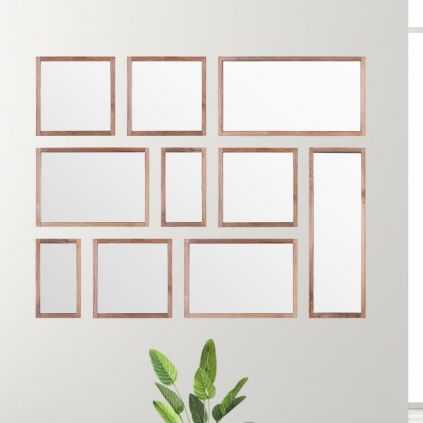 Composition miroirs teck recyclé POHON n5 145x115cm