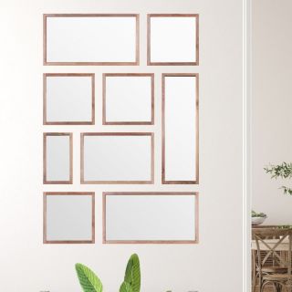 Composition miroirs teck recyclé POHON n6 105x155cm