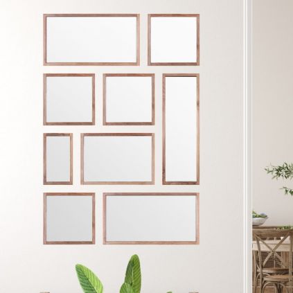 Composition miroirs teck recyclé POHON n6 105x155cm