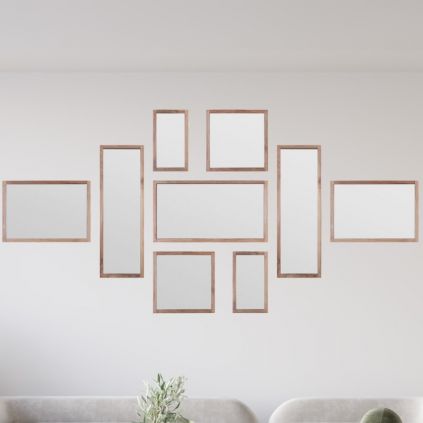 Composition miroirs teck recyclé POHON n8 235x115cm