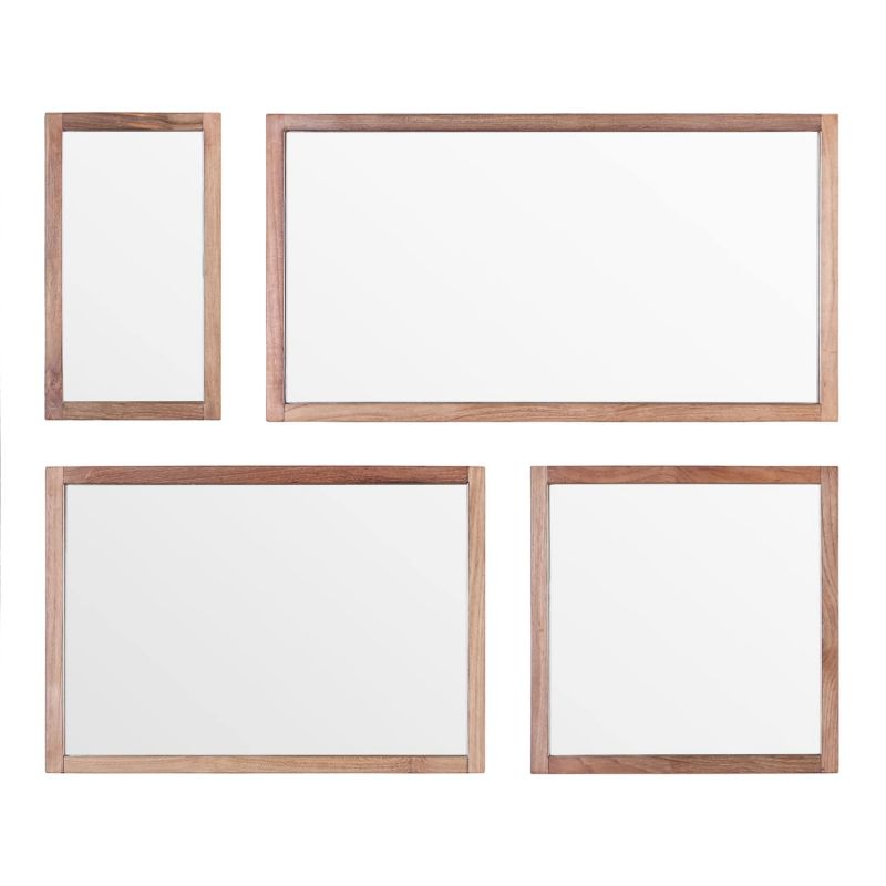Composition miroirs teck recyclé POHON n9 90x75cm