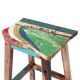 Tabouret de bar bois de bateau BOATWOOD 45cm forme naturelle