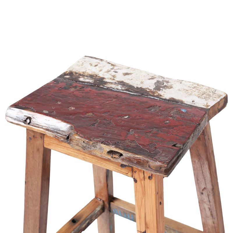 Tabouret de bar bois de bateau BOATWOOD 45cm forme naturelle