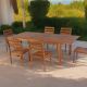 Table jardin extensible bois teck massif rectangulaire 150/200cm JATI