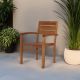 Fauteuil jardin teck massif JATI 62cm empilable