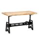 Table basse relevable industrielle en acacia et fonte 130cm IRON
