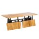 Table élévatrice extensible en acacia et fonte IRON 200 à 280cm