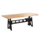 Table élévatrice extensible en acacia et fonte IRON 200 à 280cm