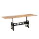 Table élévatrice extensible en acacia et fonte IRON 200 à 280cm