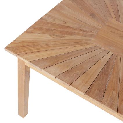 Table de jardin carrée en teck massif 100cm JATI
