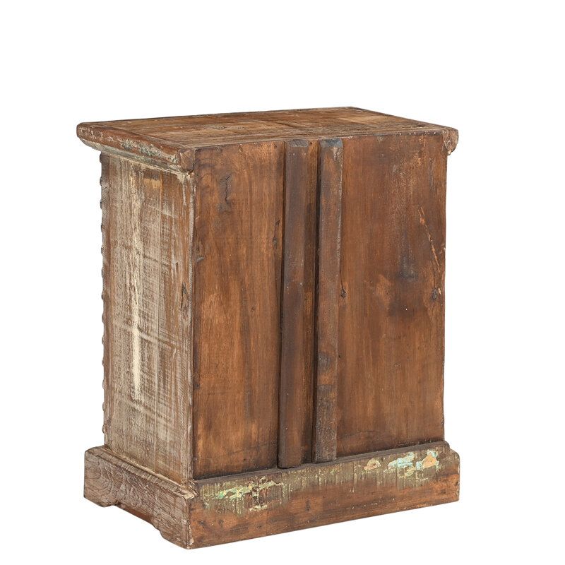 Chevet indien bois recyclé coloré INDIA 47cm