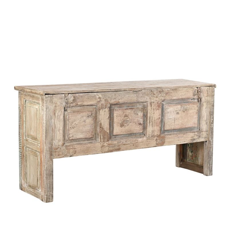 Grand coffre indien bois exotique recyclé 181cm INDIA