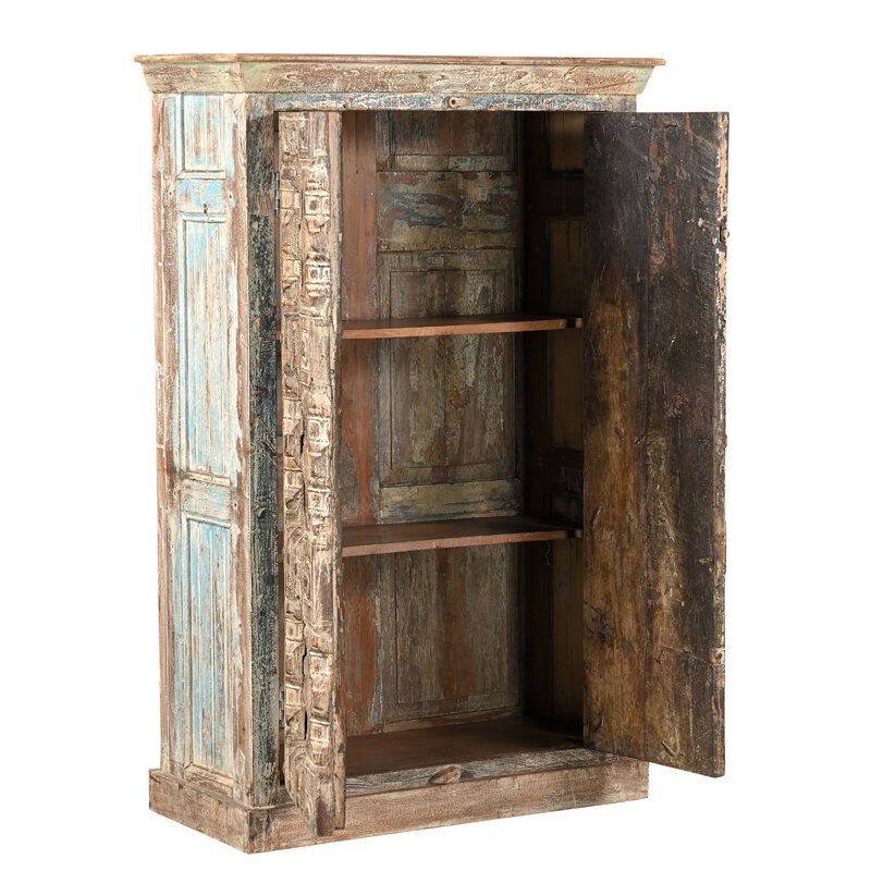 Armoire indienne bois massif exotique patiné INDIA 90cm