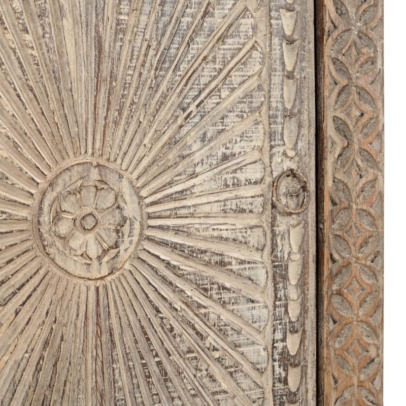 Table de chevet indienne bois massif recyclé 56cm INDIA