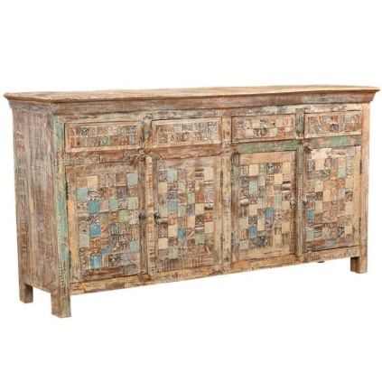 Buffet indien mosaïque bois MOZAIK 180cm