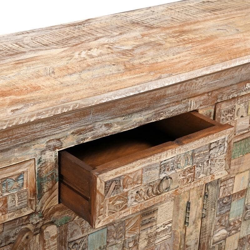 Grand buffet ethnique mosaïque bois MOZAIK 250cm