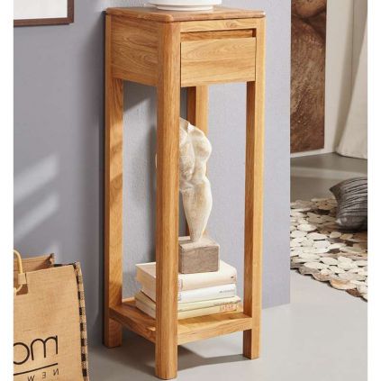 Bout de canapé chêne massif avec 1 tiroir 30cm OSLO