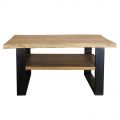 Table basse industrielle carrée acacia live edge IRON 100cm