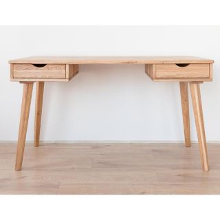 Bureau 120cm chêne massif avec rangement - Meuble Passion