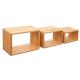 3 étagères cube bois massif murales OSLO