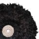 Décoration murale ronde en plumes et coquillages TRIBAL Ø65 cm noir