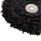 Décoration murale ronde en plumes et coquillages TRIBAL Ø65 cm noir