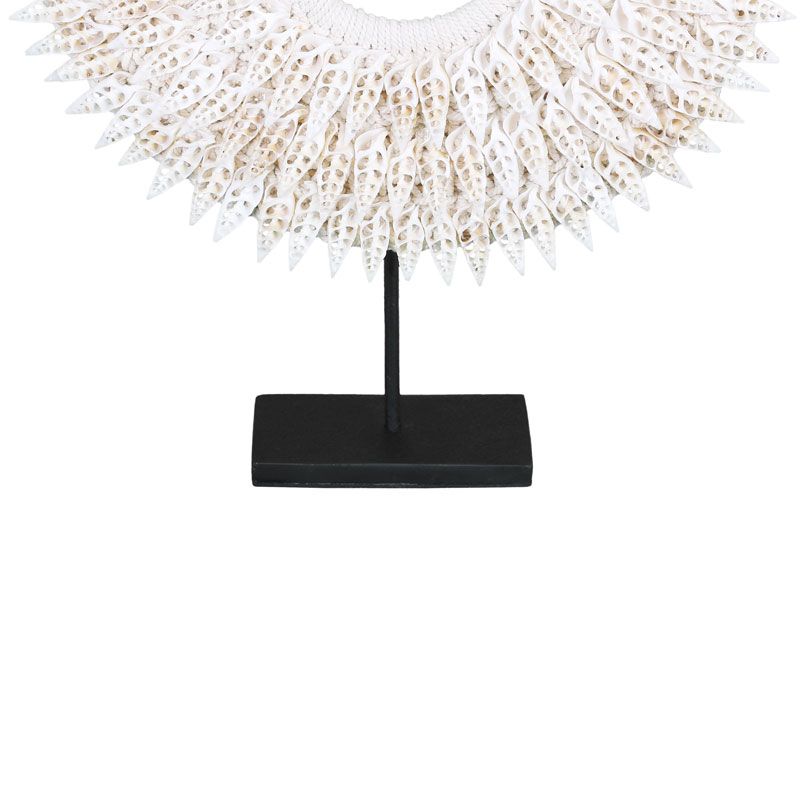 Collier coquillages déco ethnique TRIBAL h40cm blanc