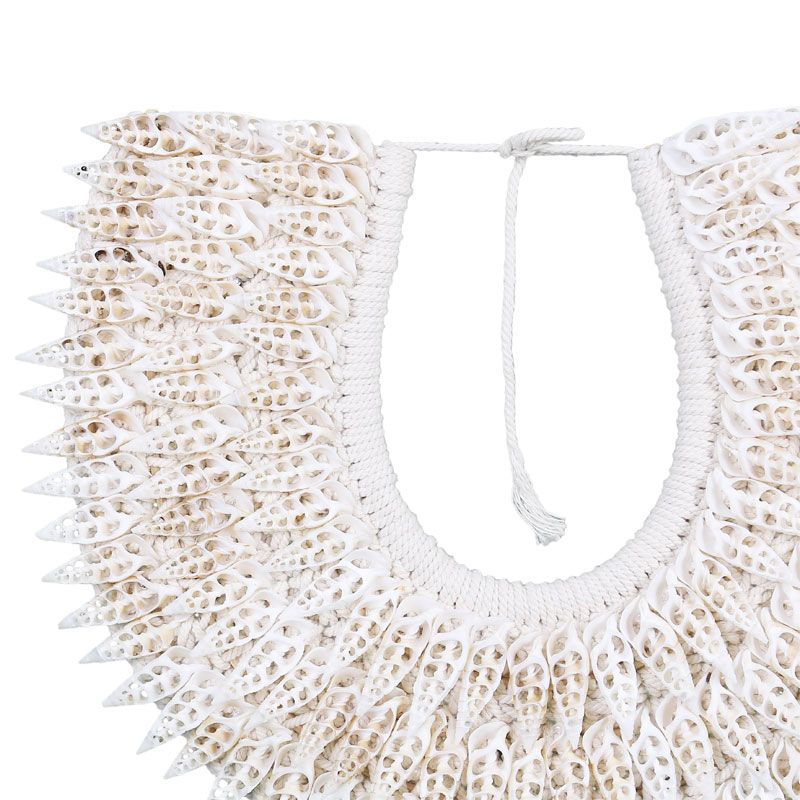Collier coquillages déco ethnique TRIBAL h40cm blanc