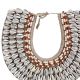 Collier coquillages déco ethnique TRIBAL h40cm gris et rouge