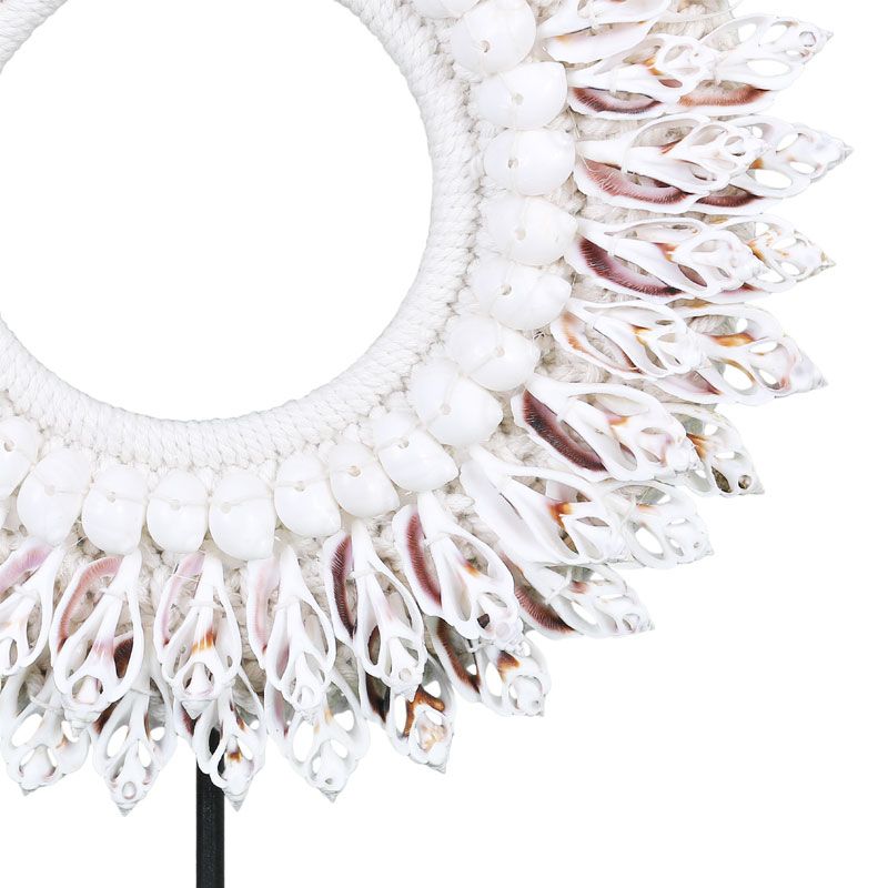 Petite déco collier coquillages ethnique TRIBAL h30cm trou