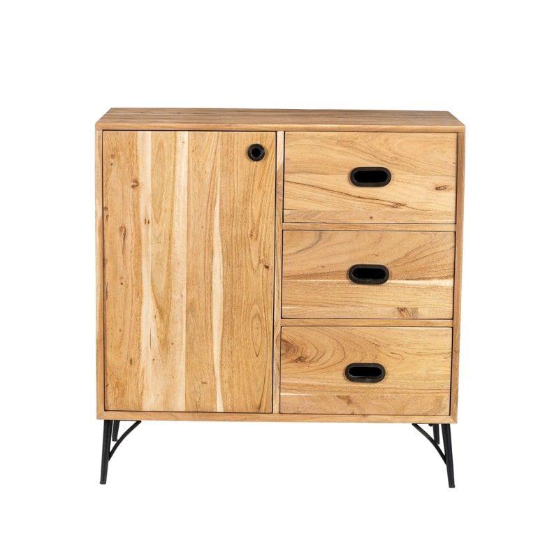 Petit buffet bois massif scandinave SEVENTIES 85cm