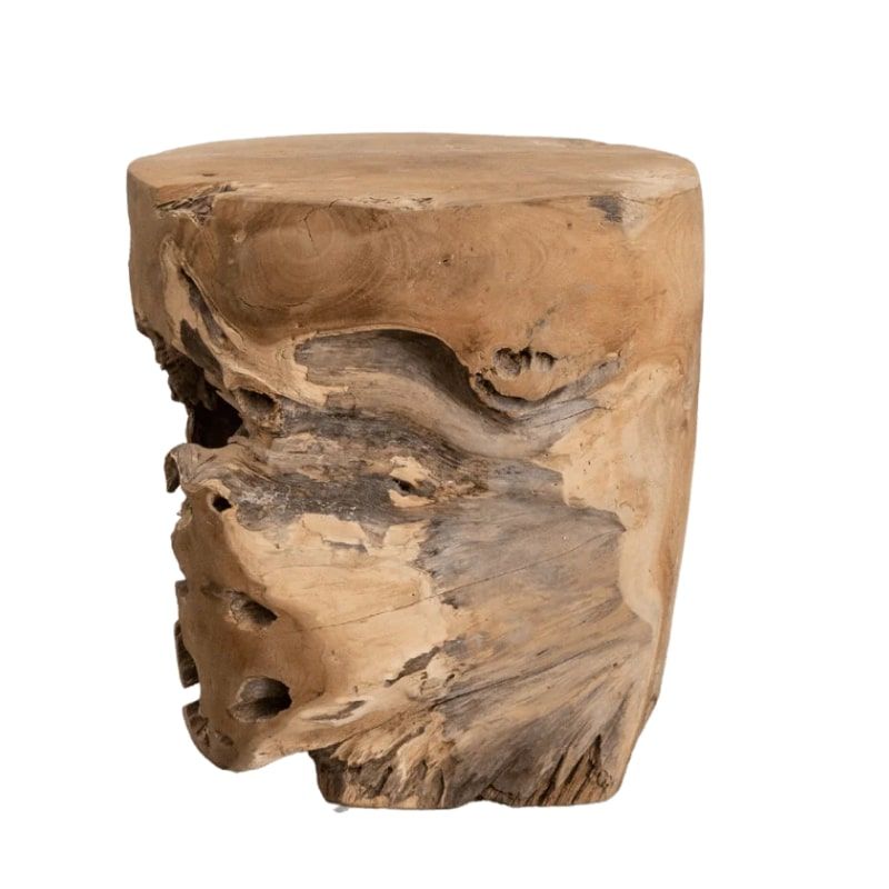 Bout de canapé ronde racine de teck RACINE d40cm