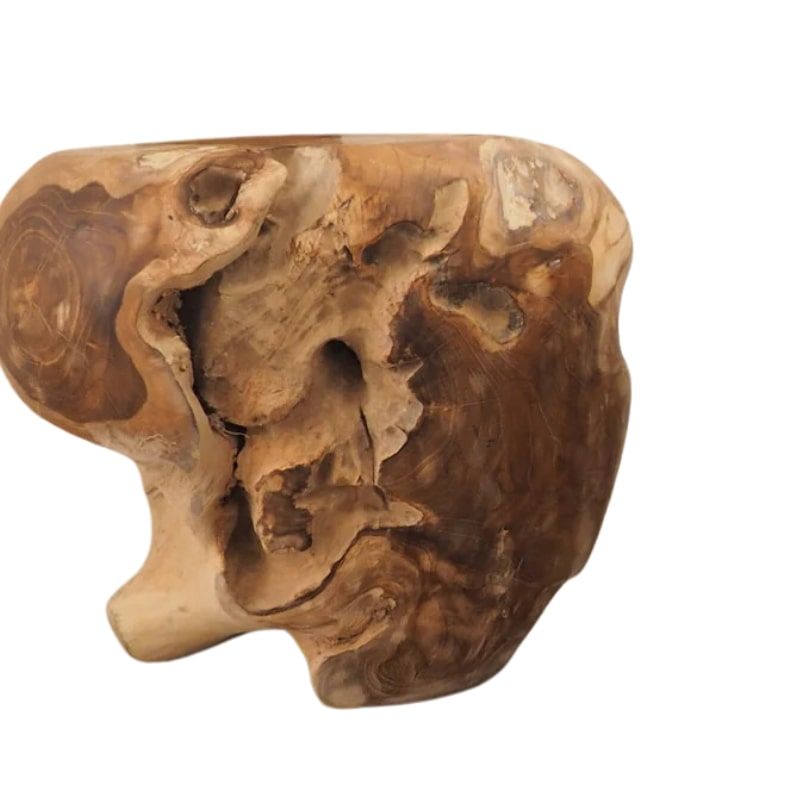 Bout de canapé boule en racine de teck RACINE d40cm