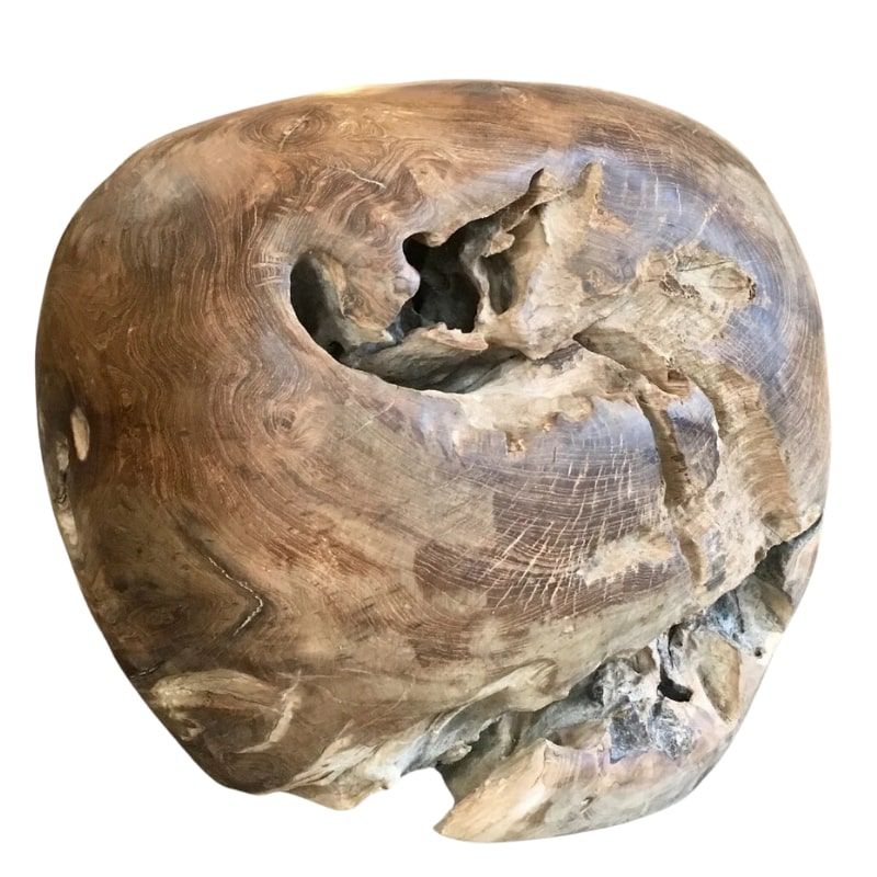 Bout de canapé boule en racine de teck RACINE d40cm